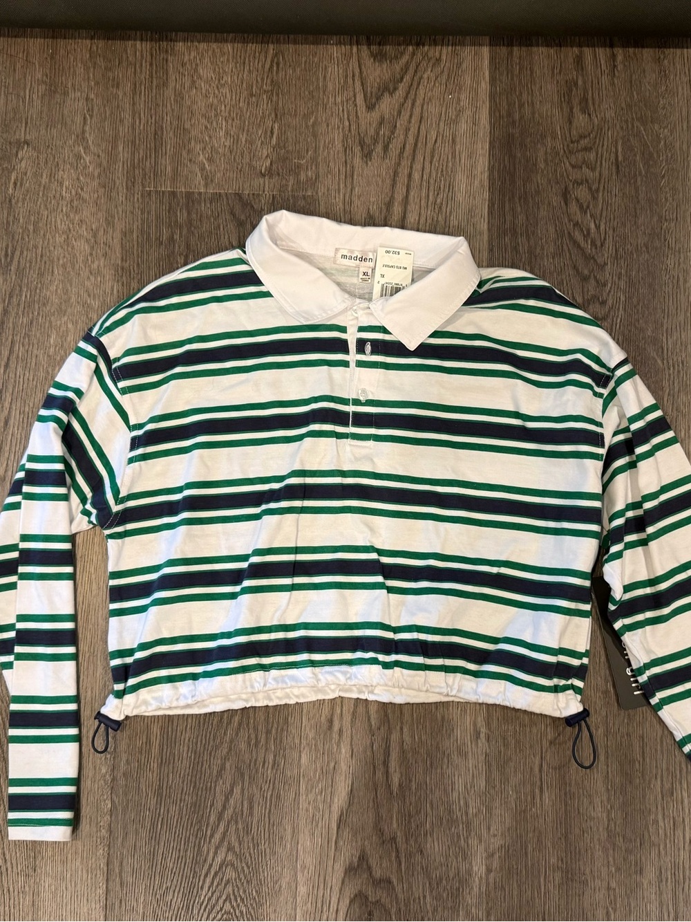 New tag crop long sleeves polo shirt